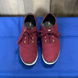 TOMS Cordones Boardwalk Canvas Platform Sneakers Heritage Purple women’s Size 8